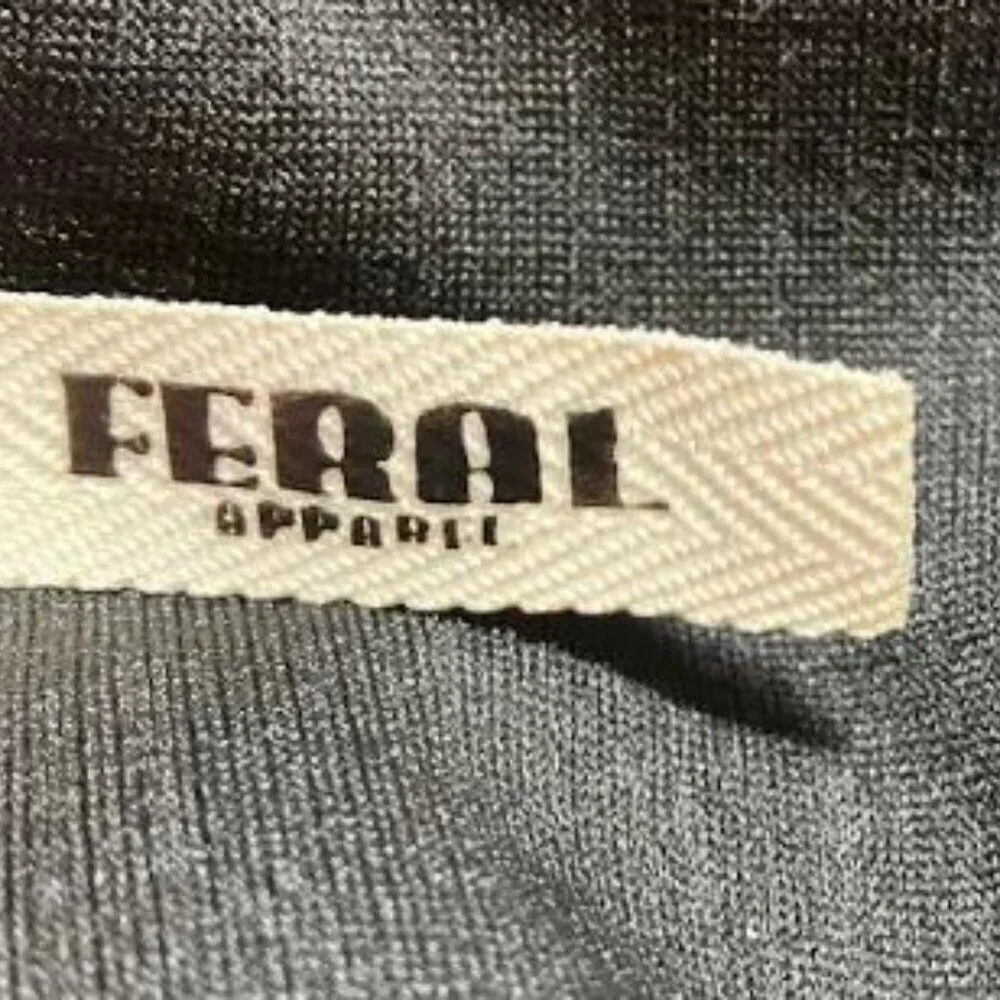Feral Apparel Black Metallic Faux Wrap-Style Body-Con Dress Size 3XL EUC